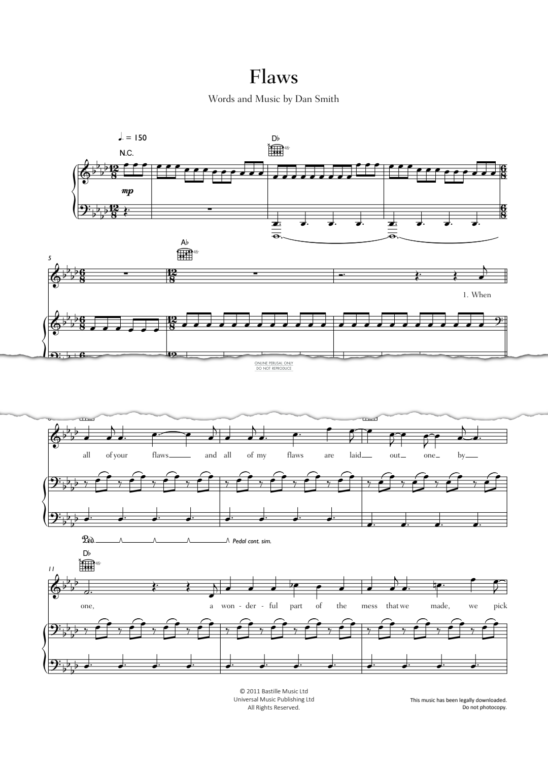 Produktgalerie: Seite 1 von 1 Flaws, Bastille, Gesang, Gitarre, Klavier