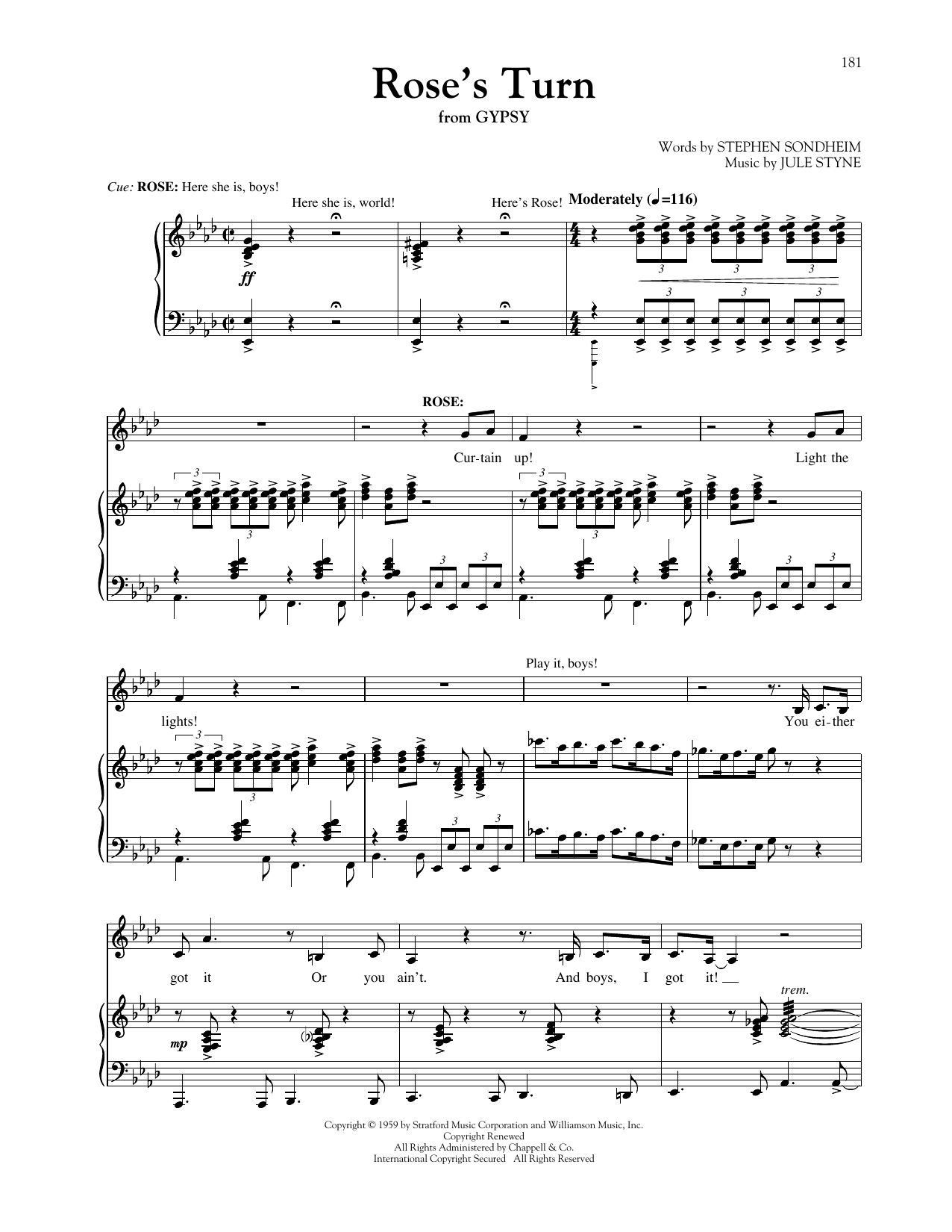 Produktgalerie: Seite 1 von 1 Rose's Turn (from Gypsy), Bernadette Peters, Gesang, Klavier