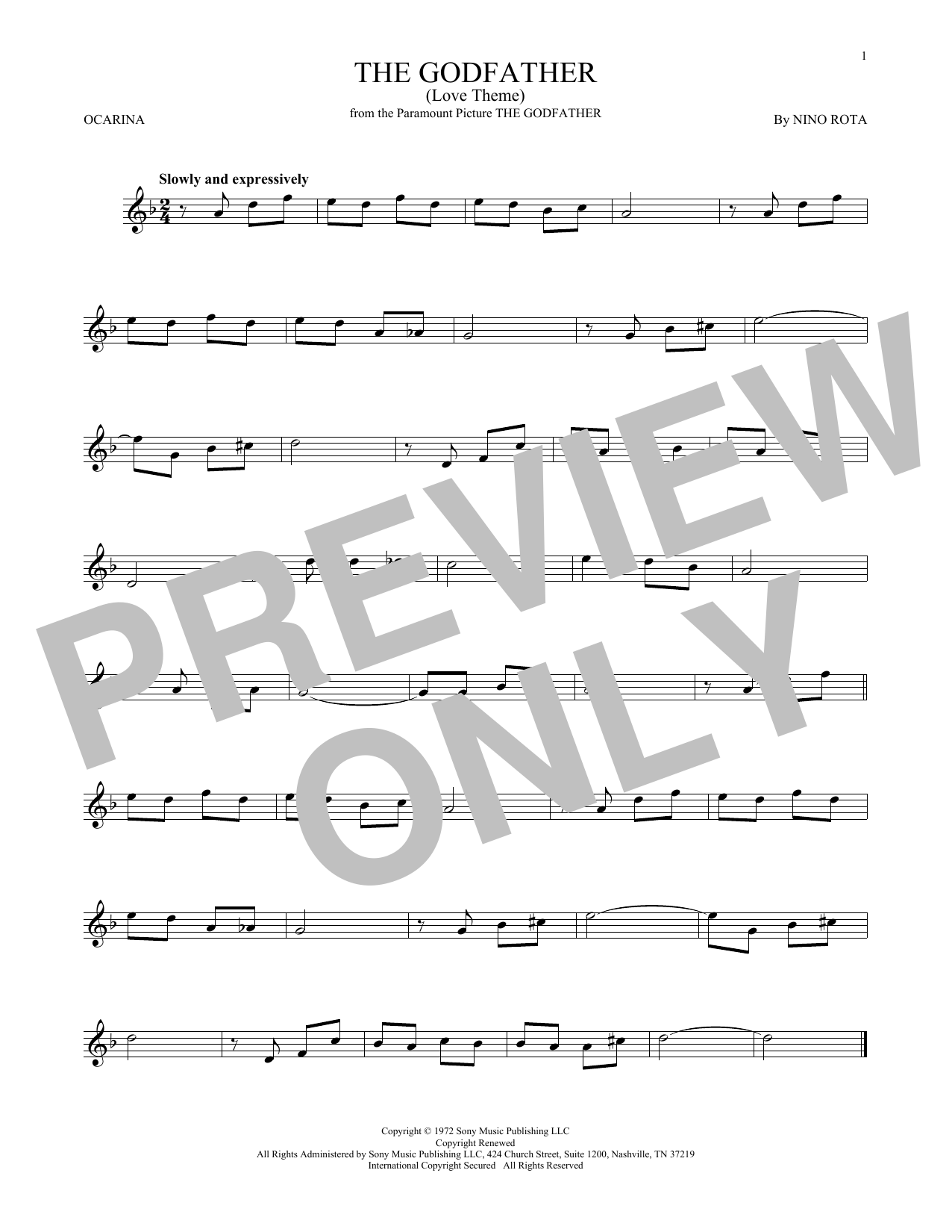 Product gallery: Page 1 of 1 The Godfather (Love Theme), Nino Rota