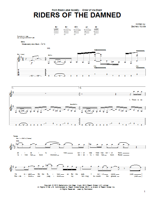 Produktgalerie: Seite 1 von 1 Riders Of The Damned, Black Label Society, Gitarre