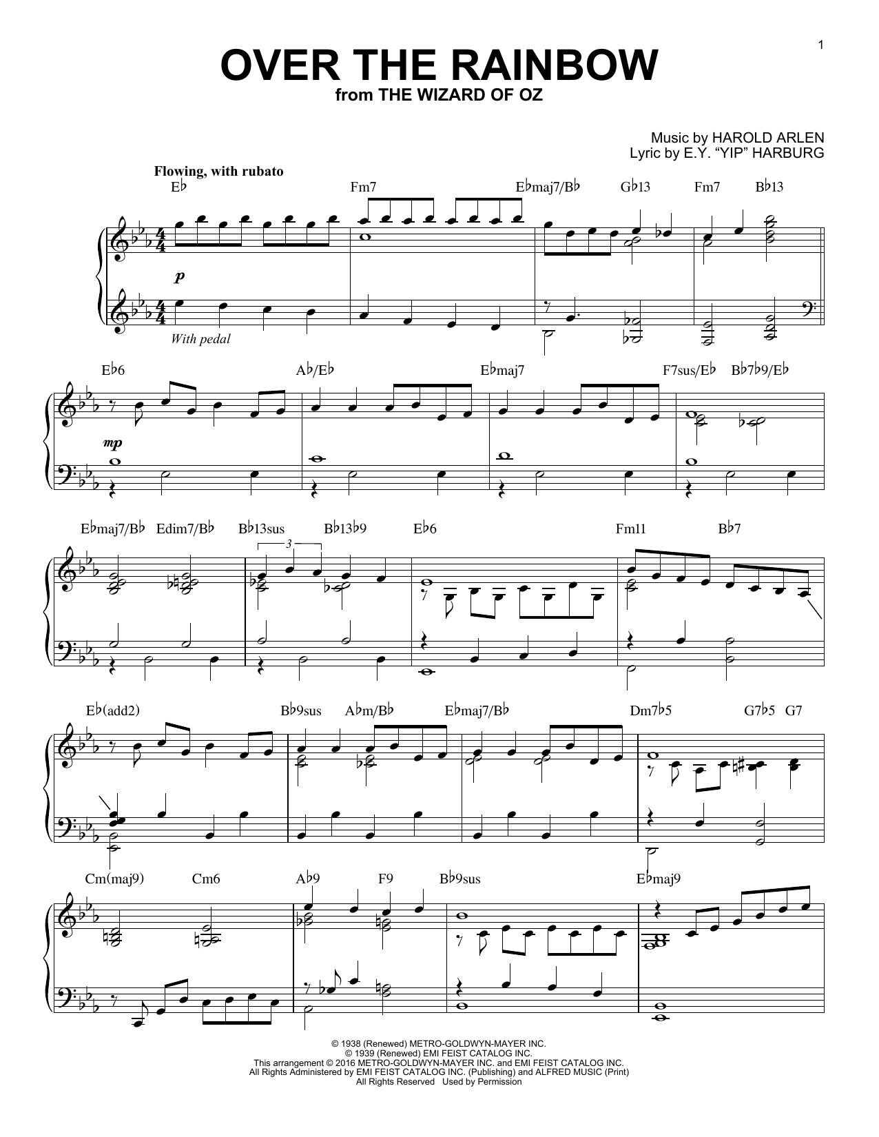 Product gallery: Page 1 of 1 Over The Rainbow [Jazz version] (arr. Brent Edstrom), Harold Arlen