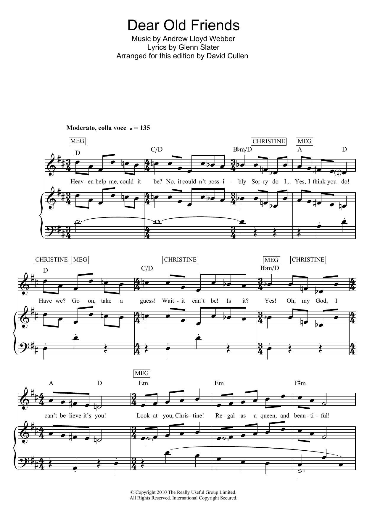 Produktbild zu: Dear Old Friend (from Love Never Dies)