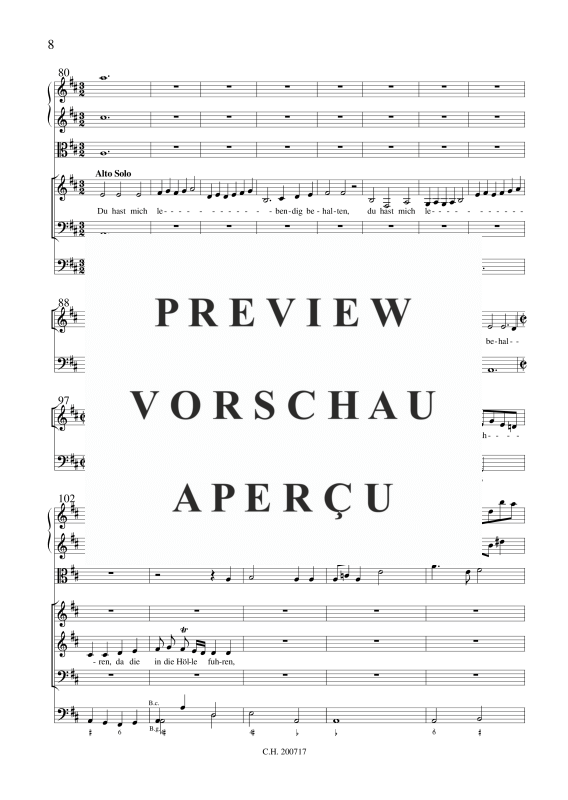 Produktgalerie: Seite 9 von 11 Ich preise dich, Herr, , Gemischtes Ensemble SAB, 2 Violinen, Viola und BC