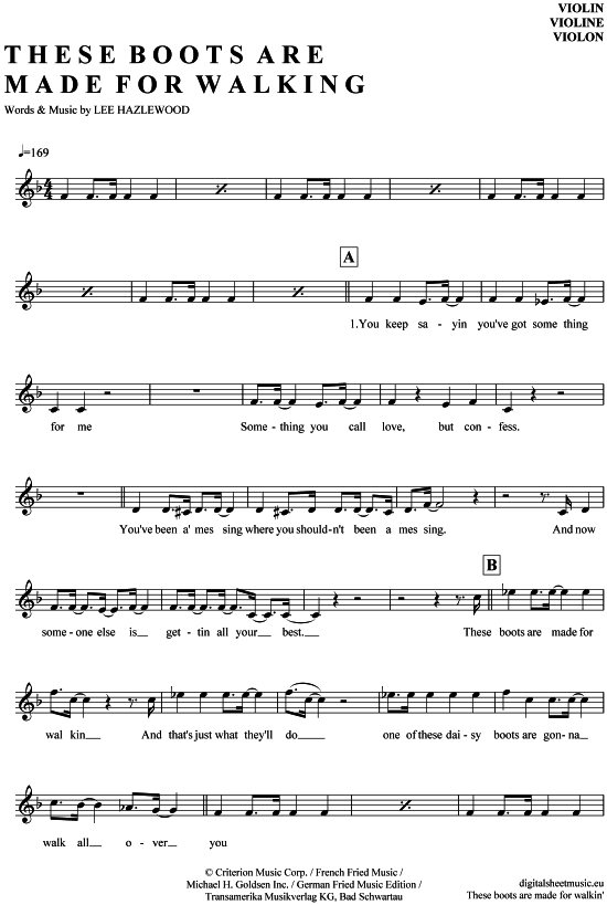 Product gallery: Page 1 of 4 These boots are made for walking , Sinatra, Nancyy, (violin)