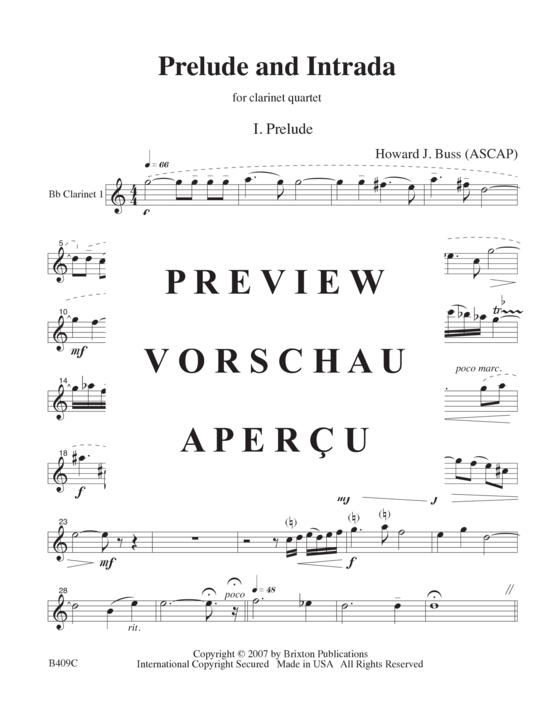 gallery: Prelude and Intrada , , (4 Klarinetten in B)