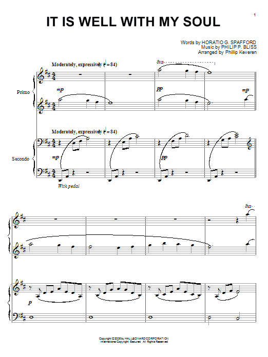 Product picture to: It Is Well With My Soul (arr. Phillip Keveren)