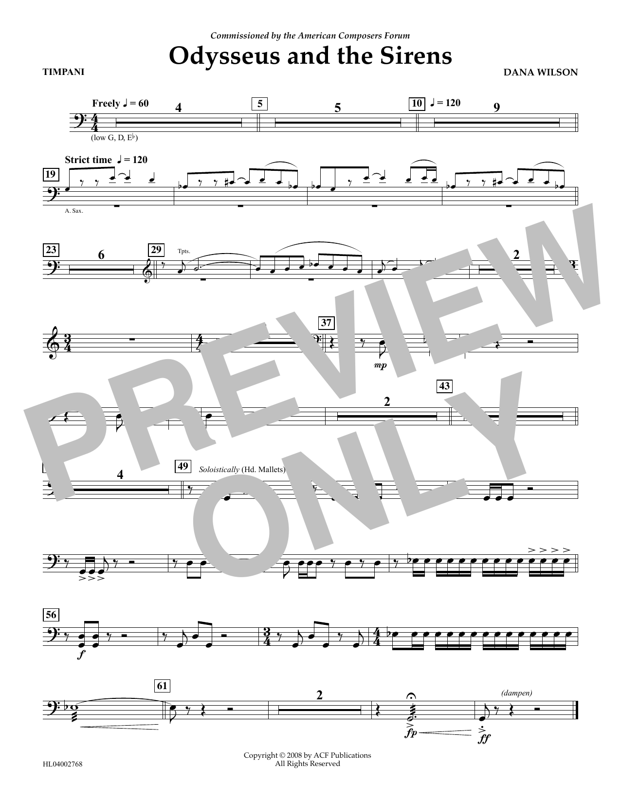 Produktbild zu: Odysseus and the Sirens - Timpani
