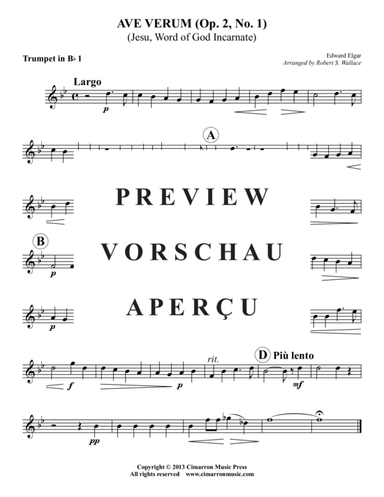 Produktgalerie: Seite 4 von 10 Ave Verum (Op. 2, Nr. 1 (Blechbläser-Quintett + Orgel) , , )