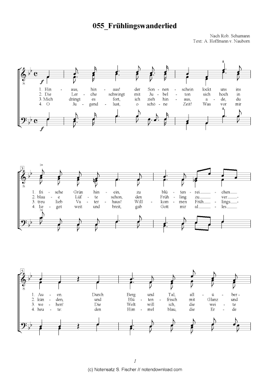 Product picture to: Frühlingswanderlied Nach Rob. Schumann / A. Hoffmann v. Nauborn 