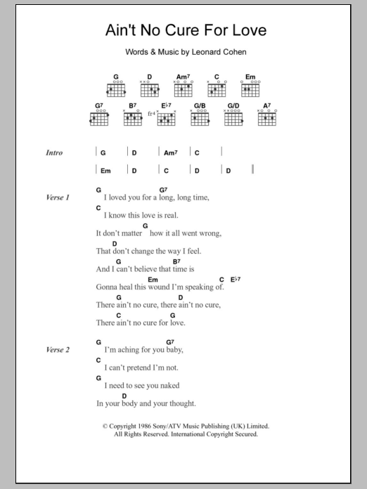 Produktgalerie: Seite 1 von 1 Ain't No Cure For Love, Leonard Cohen, Gitarre