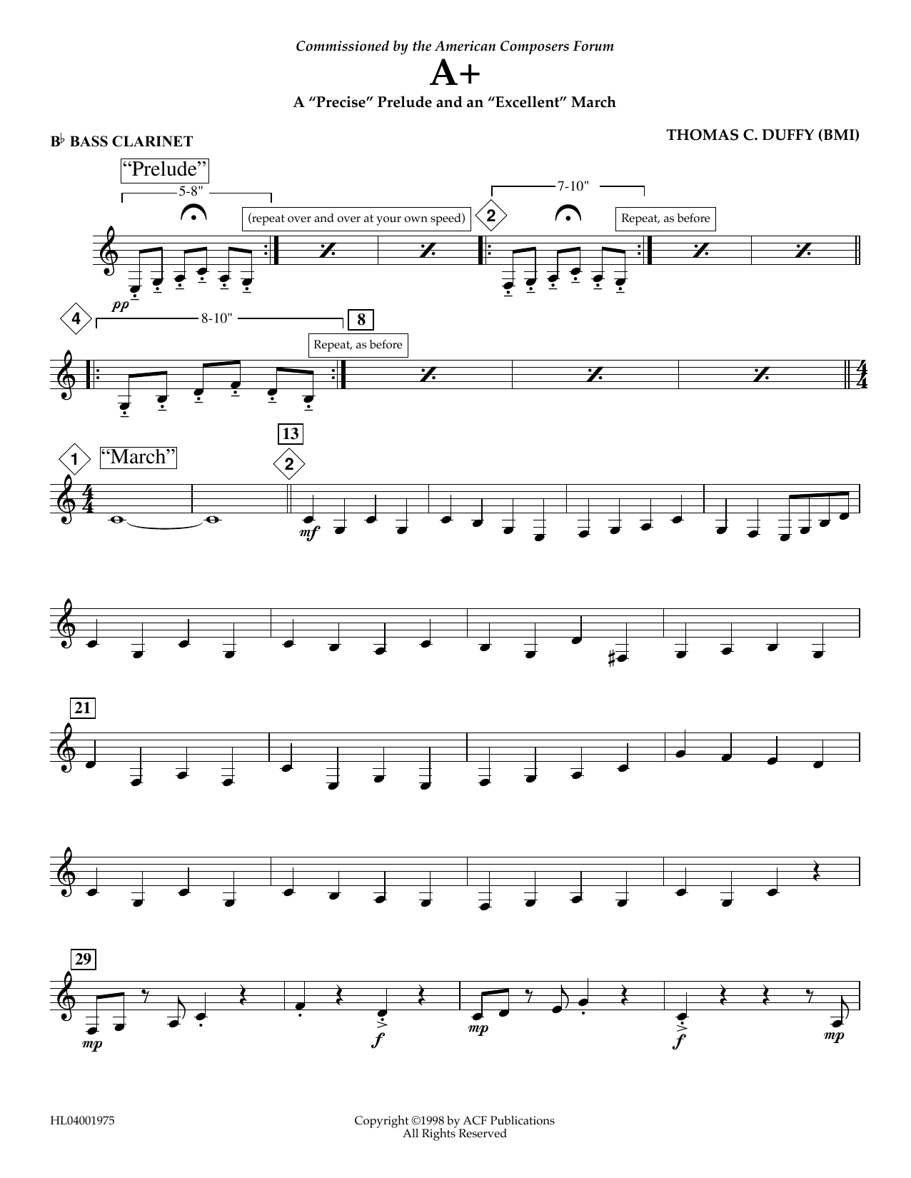 Product picture to: A+: A "Precise" Prelude and an "Excellent" March - Bb Bass Clarinet