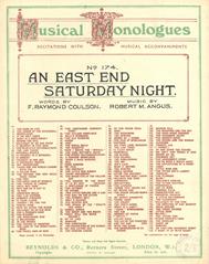 cover: An East End Saturday Night, Robert Angus, Gesang, Klavier