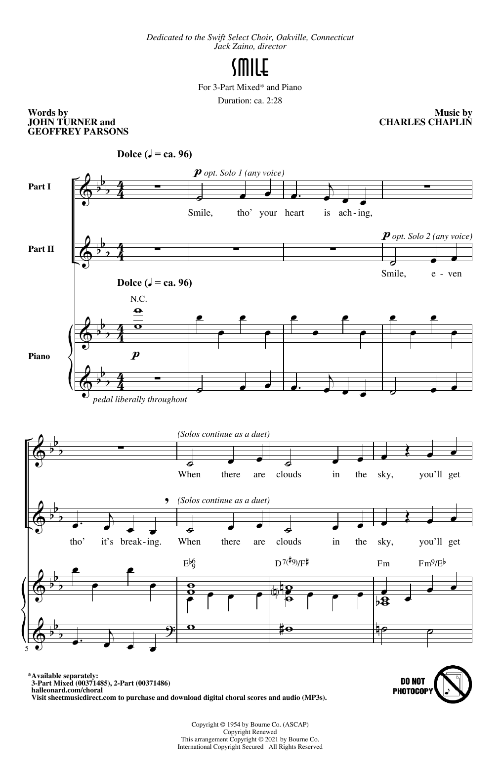 Product picture to: Smile (arr. Roger Emerson)