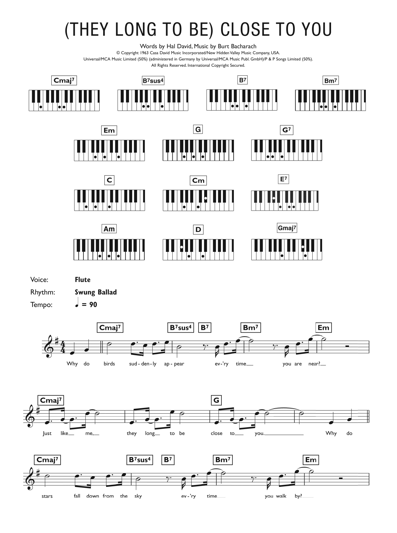 Produktgalerie: Seite 1 von 1 Close To You (They Long To Be), Carpenters, Klavier