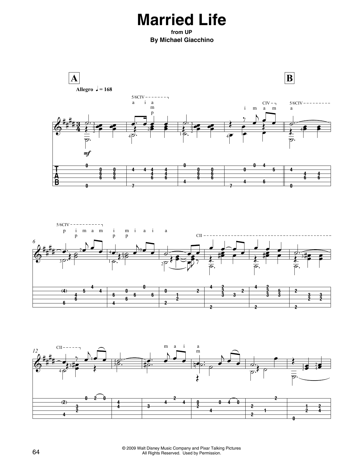 Product picture to: Married Life (from Up) (arr. David Jaggs)