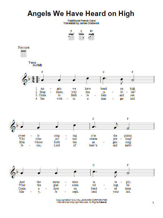 Product gallery: Page 1 of 1 Angels We Have Heard On High, Traditional French Carol