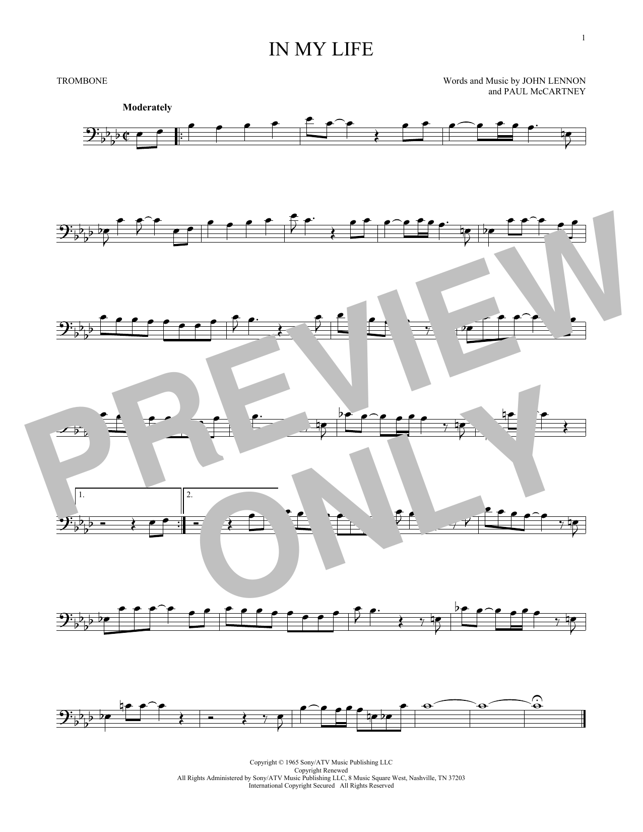 Product gallery: Page 1 of 1 In My Life, The Beatles
