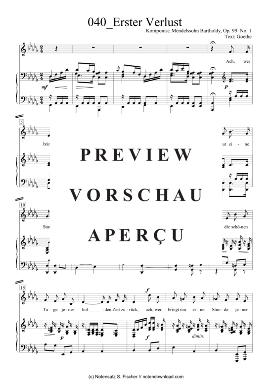 Product gallery: Page 2 of 4 Erster Verlust , , Piano and Voice