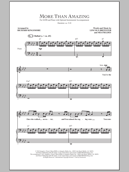 Produktgalerie: Seite 1 von 1 More Than Amazing, Richard Kingsmore, Chor