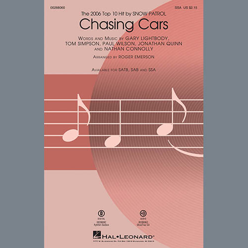 Produktbild zu: Chasing Cars (arr. Roger Emerson)