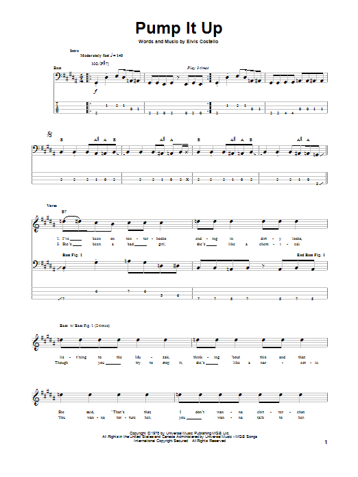 Produktgalerie: Seite 1 von 1 Pump It Up, Elvis Costello, E-Bass