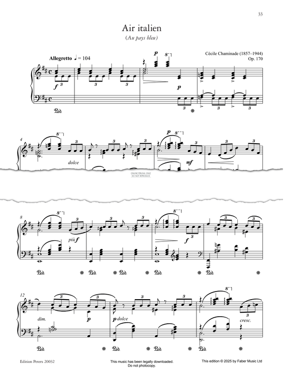 Produktgalerie: Seite 1 von 1 Air italien Op. 170, Cécile Chaminade