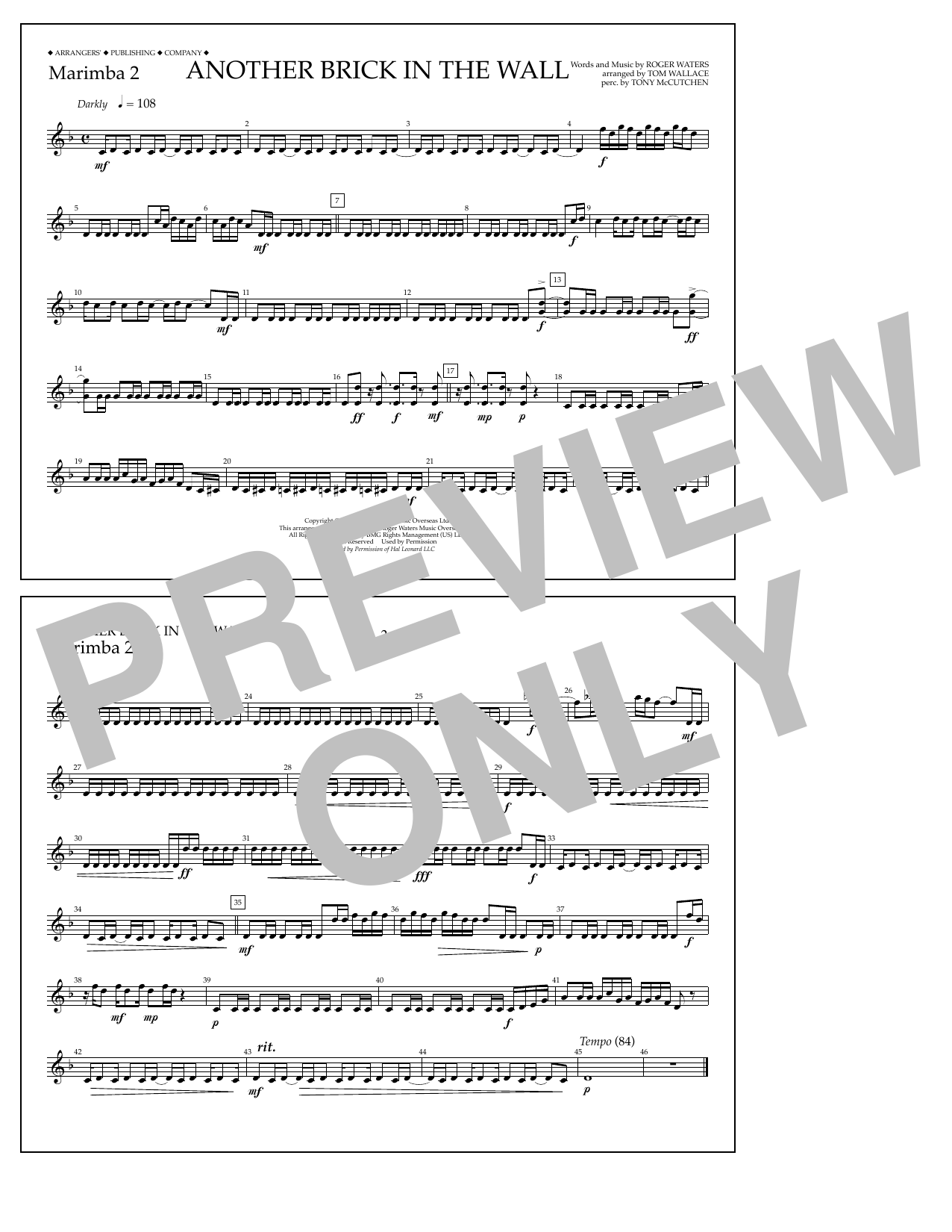 Produktbild zu: Another Brick in the Wall - Marimba 2