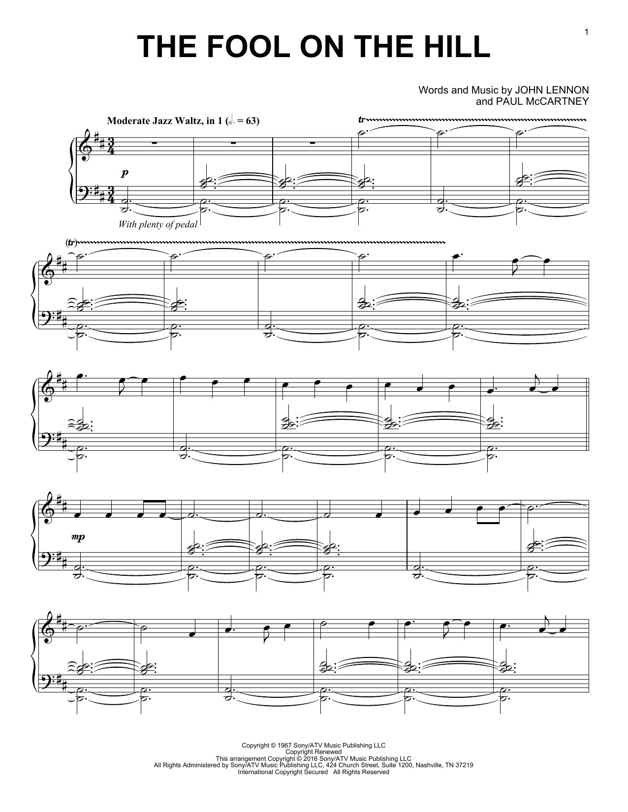 Product gallery: Page 1 of 1 The Fool On The Hill [Jazz version], The Beatles