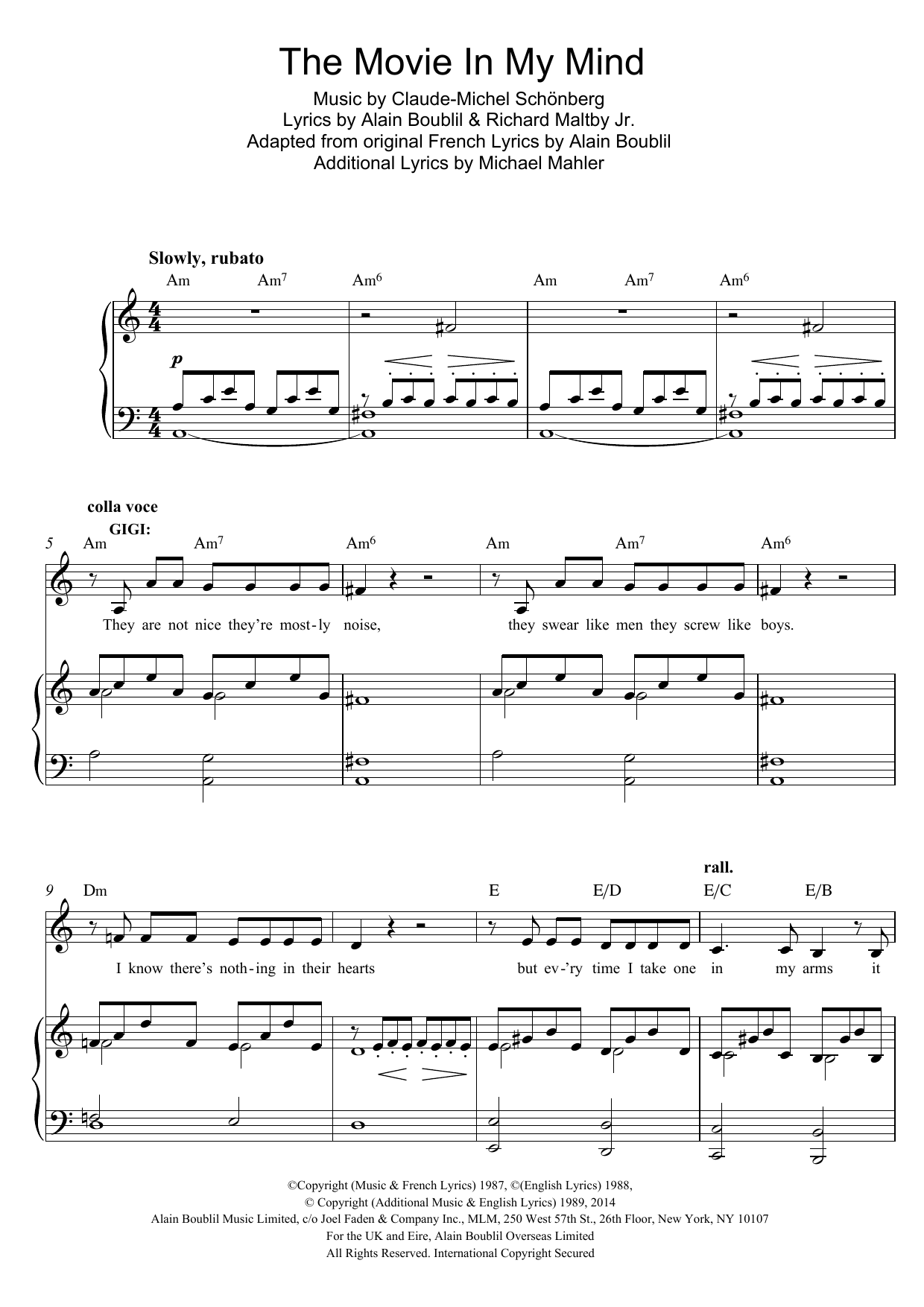 Produktbild zu: The Movie In My Mind (from Miss Saigon)