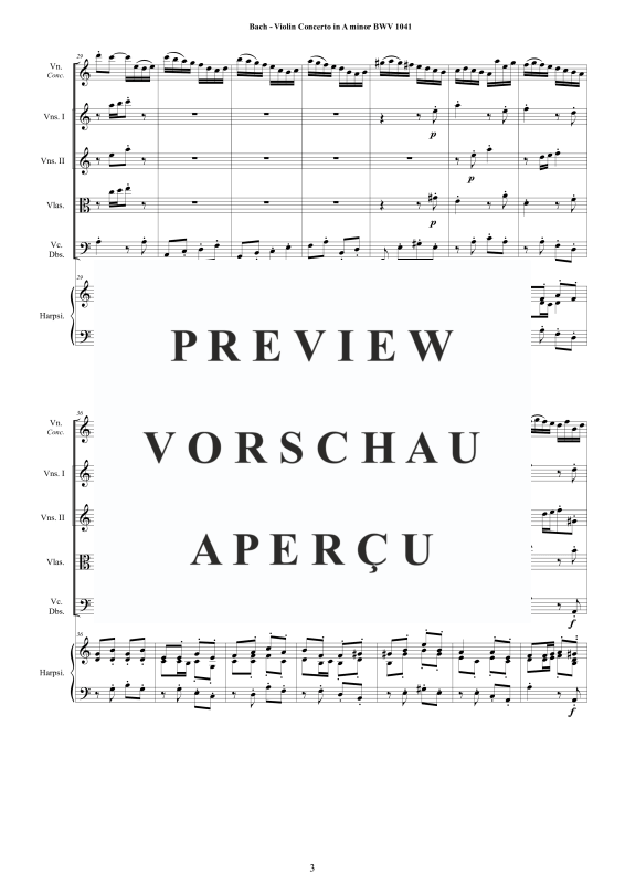 Product gallery: Page 4 of 11 Violin Concerto in A minor BWV 1041, , Mixed Ensemble: Violin, Strings and Harpsichord Bc