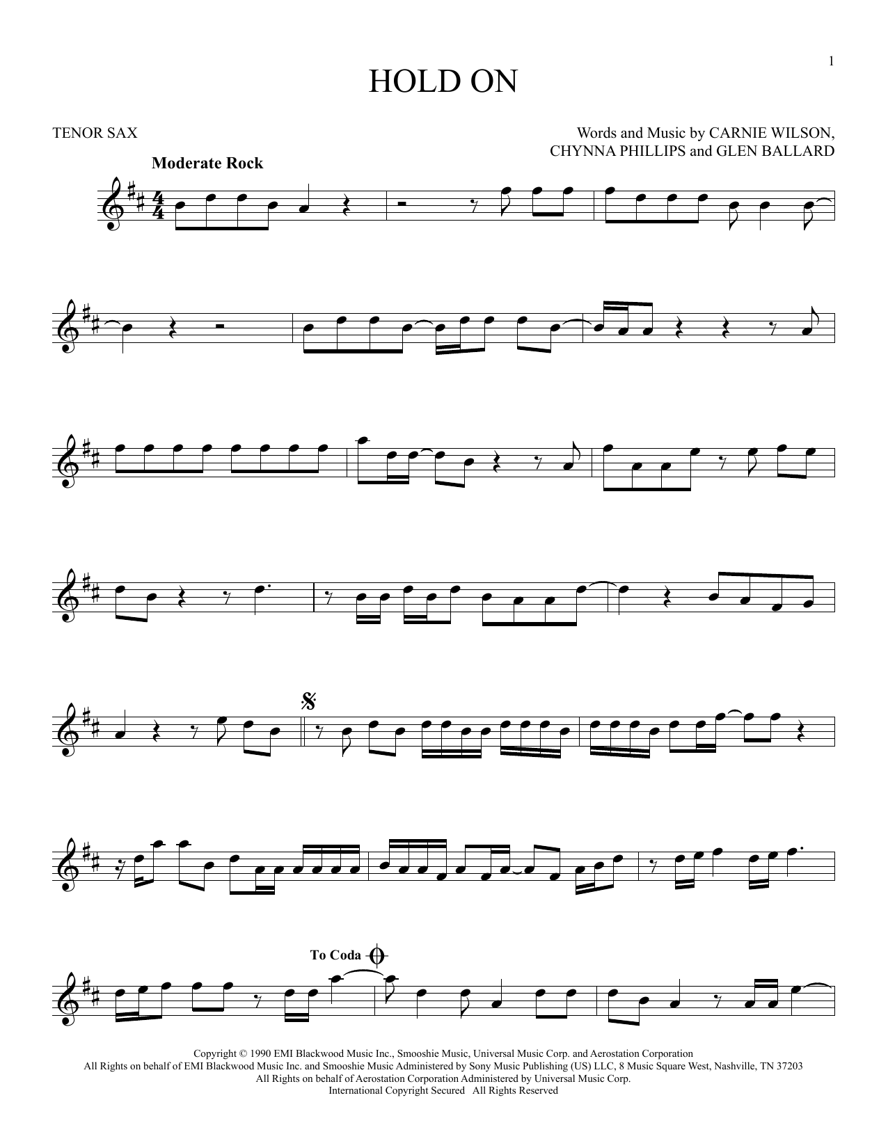 Product gallery: Page 1 of 1 Hold On, Wilson Phillips