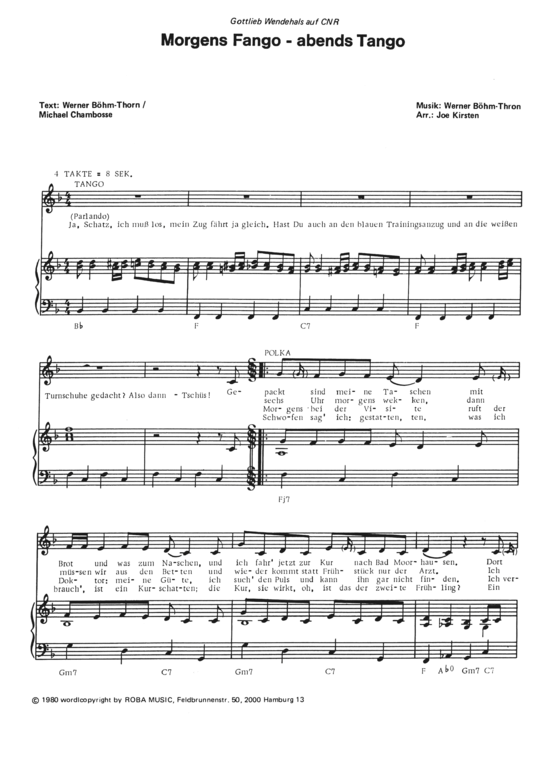 Produktbild zu: Morgens Fango - abends Tango Gottlieb Wendehals