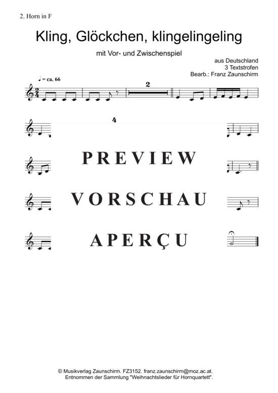 Product gallery: Page 4 of 6 Kling, Glöcklein kling , , (Horn Quartet)