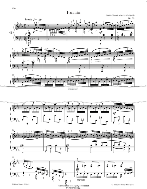 Produktgalerie: Seite 1 von 1 Toccata Op.39, Cécile Chaminade, Klavier