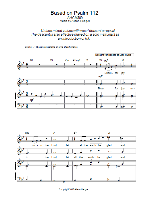 Produktbild zu: Based On Psalm 112