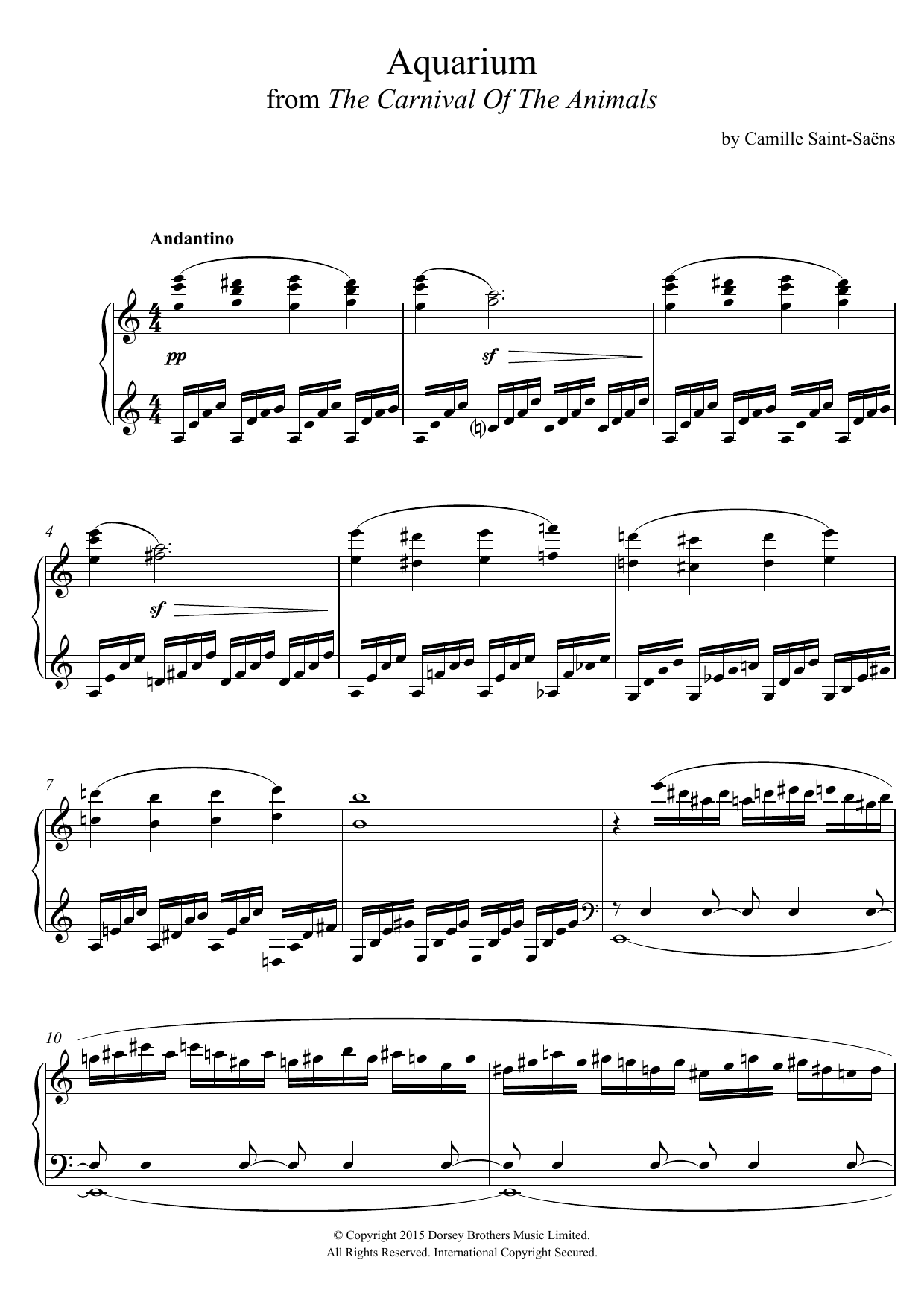 Product gallery: Page 1 of 1 Aquarium (from "The Carnival Of The Animals"), Camille Saint-Saëns