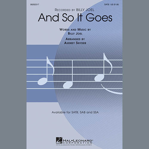cover: And So It Goes (arr. Audrey Snyder), Billy Joel, Chor