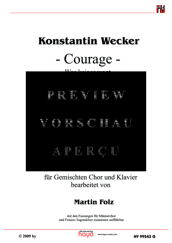 Product gallery: Page 2 of 5 Was keiner wagt - Courage, , (mixed choir)