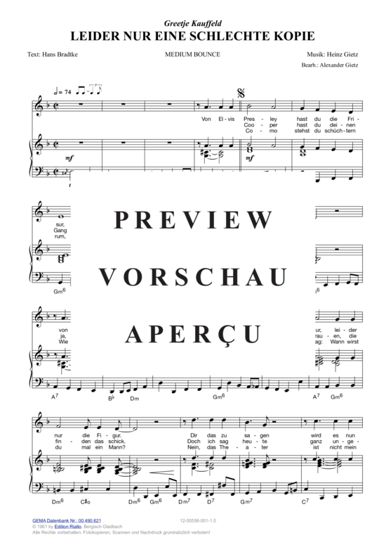 Produktgalerie: Seite 3 von 3 Leider nur eine schlechte Kopie , Kauffeld, Greetje, Klavier und Gesang