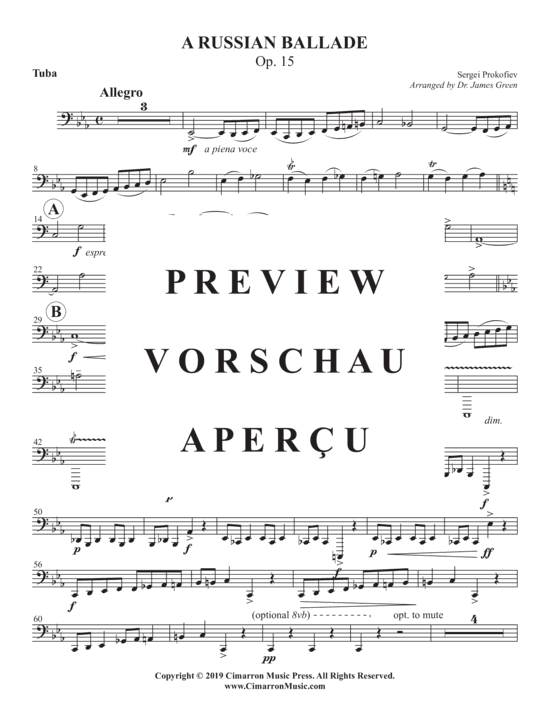 Product gallery: Page 14 of 16 A Russian Ballade , , (tuba + piano)