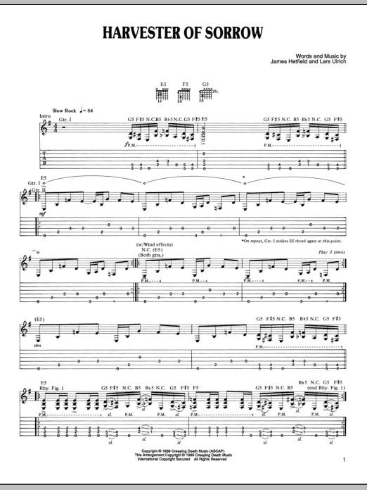Produktgalerie: Seite 1 von 1 Harvester Of Sorrow, Metallica, Gitarre