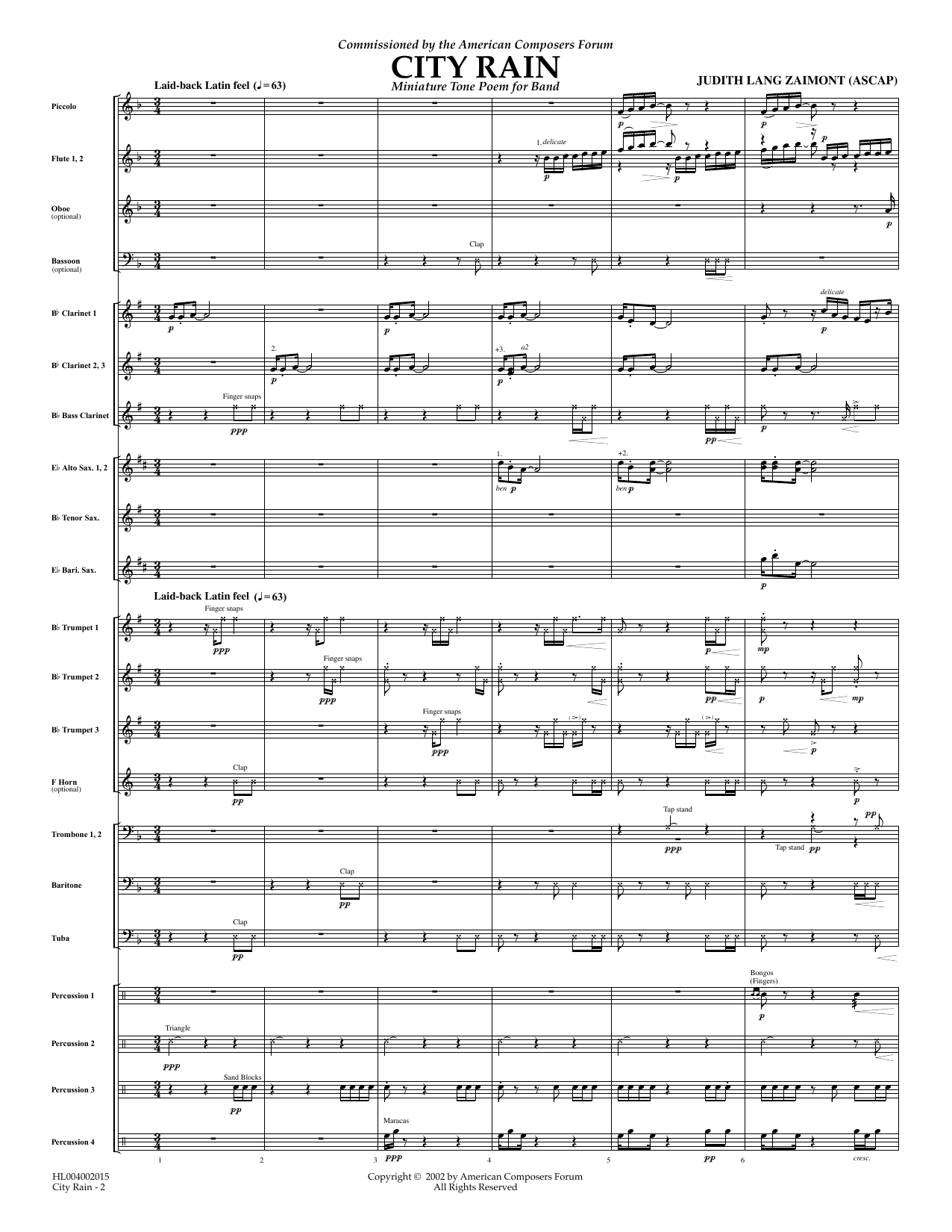 Produktbild zu: City Rain - Full Score