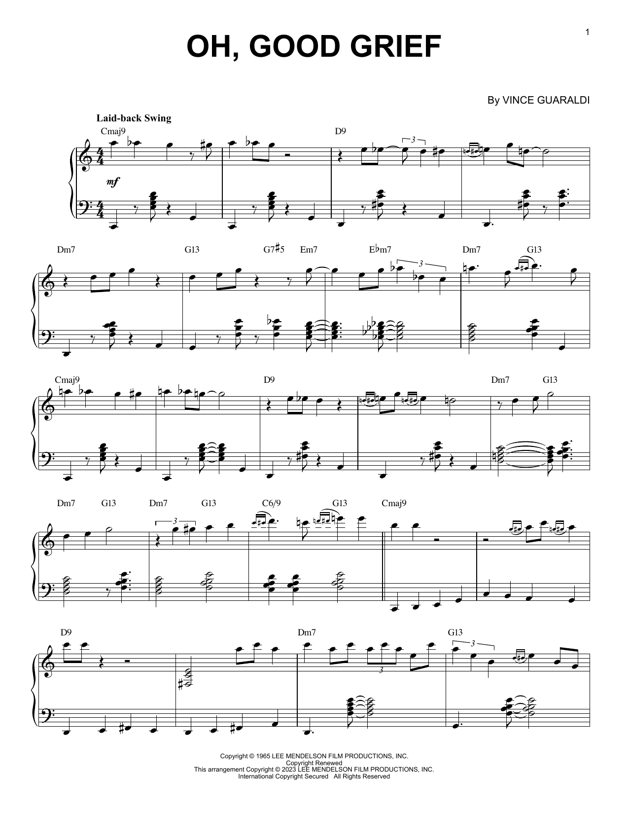 Product picture to: Oh, Good Grief [Jazz version] (arr. Brent Edstrom)