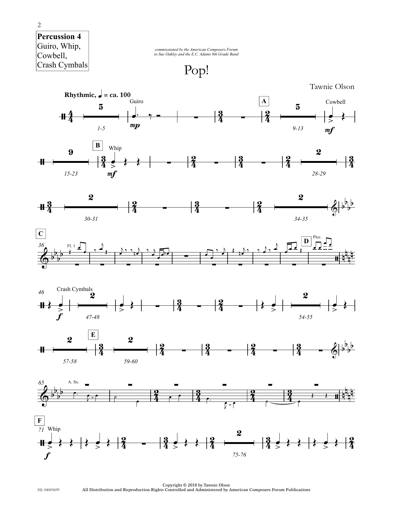 Produktgalerie: Seite 1 von 1 Pop! - Percussion 4 guiro, Cowbell..., Tawnie Olson, Ensemble