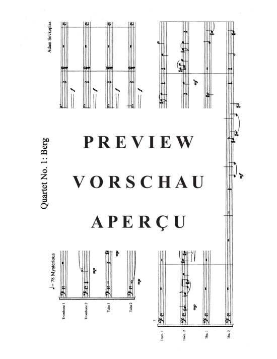 Product gallery: Page 5 of 20 Quartet No. 1: Berg , , (tuba quartet 2x trombone +2x tuba)
