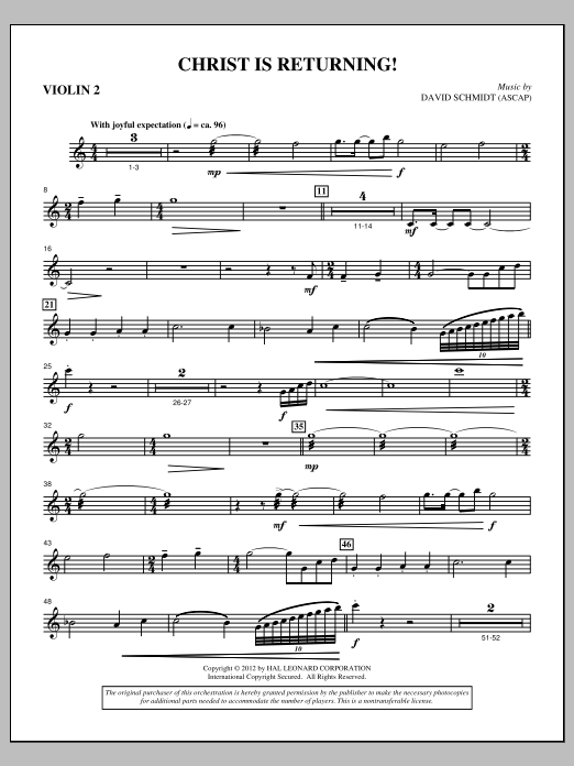 Product picture to: Christ Is Returning! - Violin 2