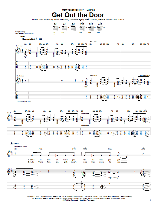 Produktgalerie: Seite 1 von 1 Get Out The Door, Velvet Revolver, Gitarre
