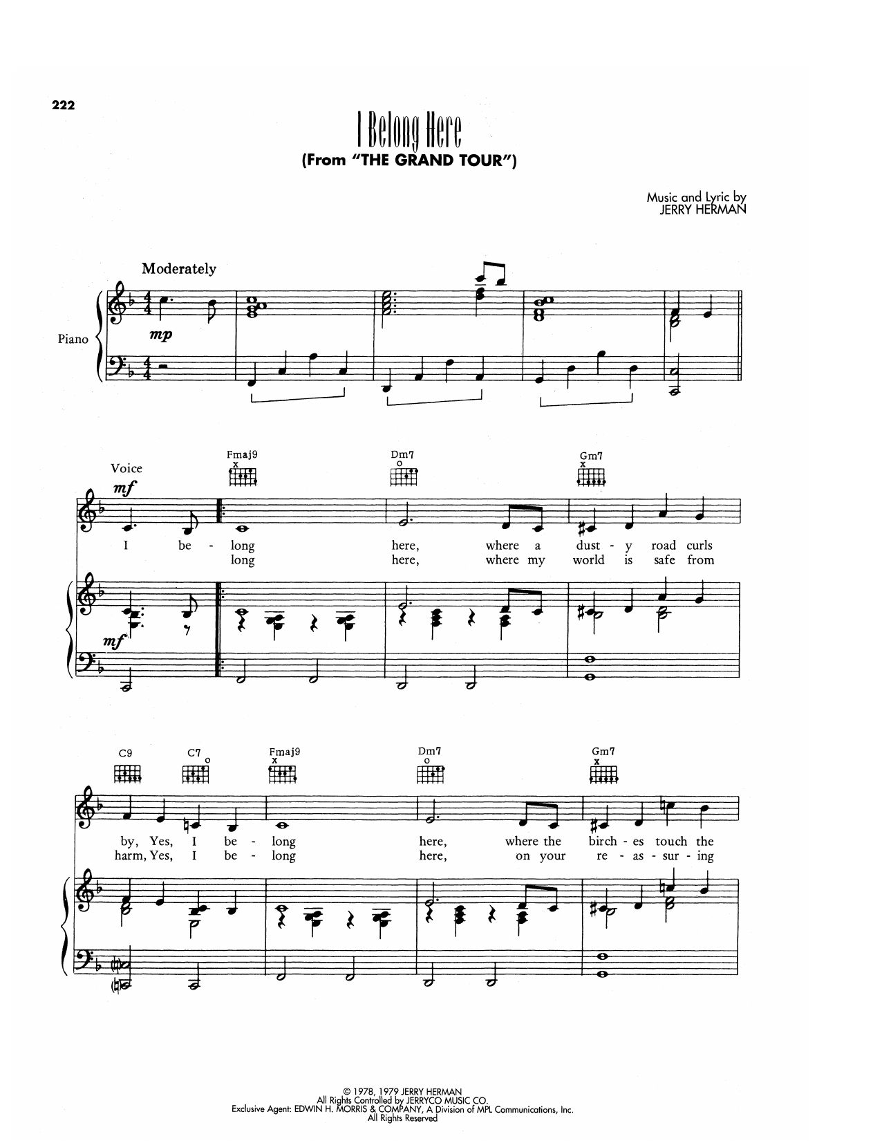 Produktgalerie: Seite 1 von 1 I Belong Here (from The Grand Tour), Jerry Herman, Gesang, Gitarre, Klavier