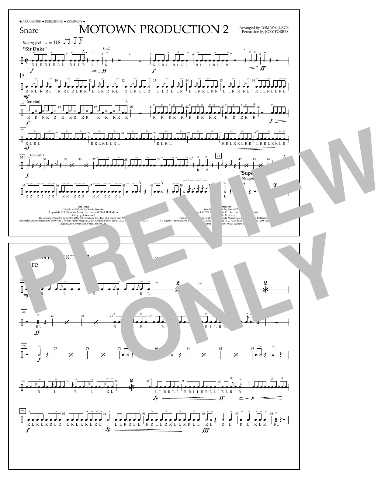 Produktbild zu: Motown Production 2 (arr. Tom Wallace) - Snare