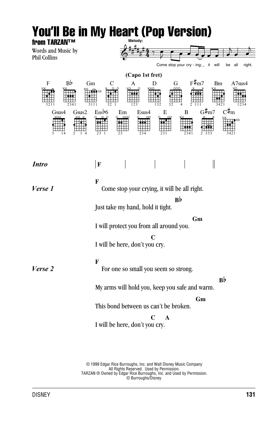 Produktbild zu: You'll Be In My Heart (Pop Version) (from Tarzan)